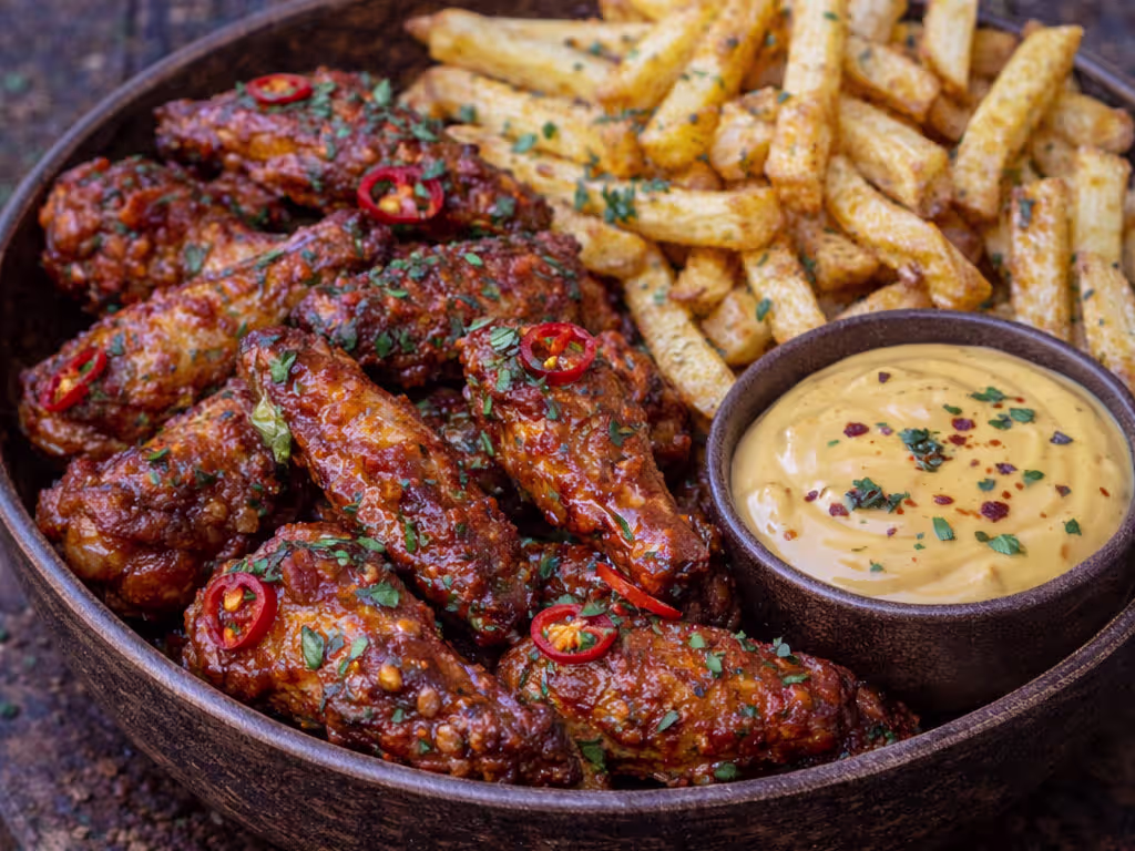 Chicken Wings Menü (8 Stück)
