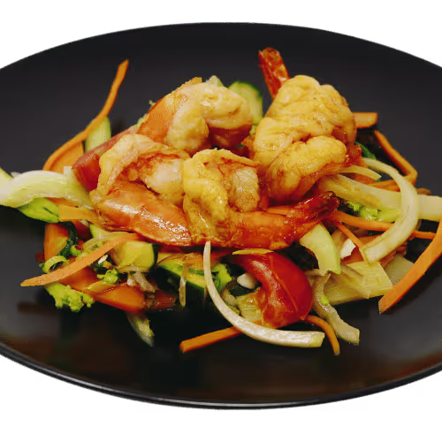 Wok-Garnelen