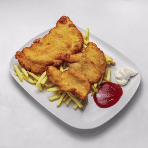 Hühnerschnitzel Teller