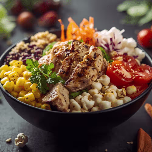 Yoga Bowl Planted Chicken und Salsa-Dressing by planted