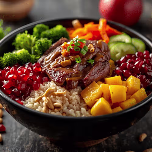 Goodlife Bowl mit Beef und Dirty-Umami-Dressing