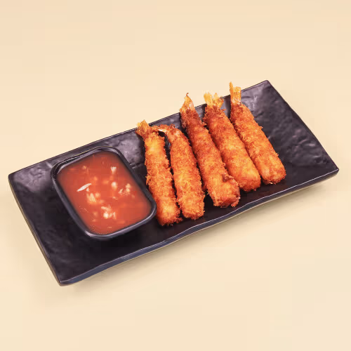 Gebackene Tempura Garnelen (5 Stück)