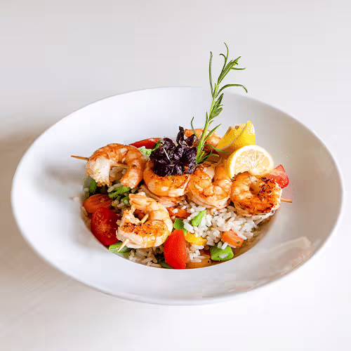 Gegrillte Scampi-Spieße (2 Stück)