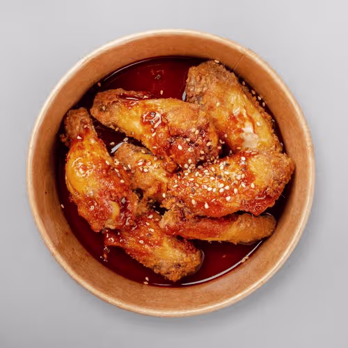 Korean Chicken Wings (scharf, 6 stück)