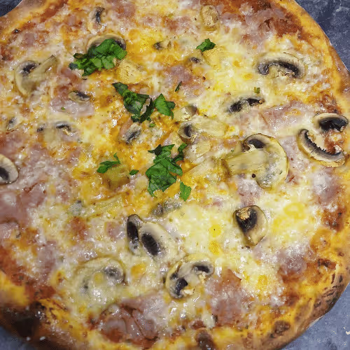 Familien-Pizza Prosciutto Funghi