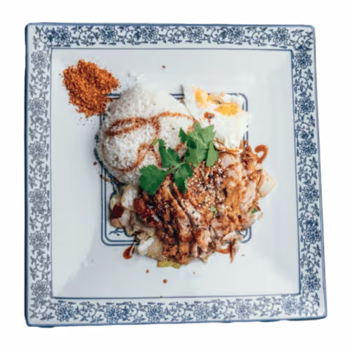 Wok mit gebratener Ente