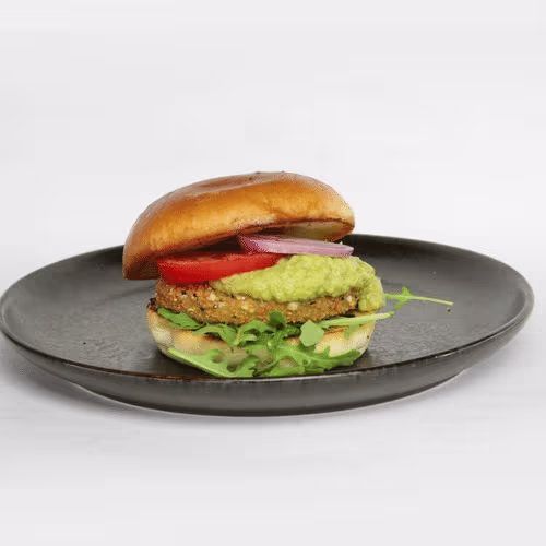 Edamame Avocado Burger (vegan)