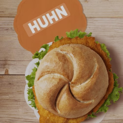 Hühner Schnitzelsemmel