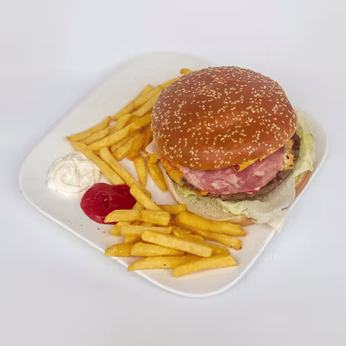 Bacon-Chili-Cheeseburger (scharf)