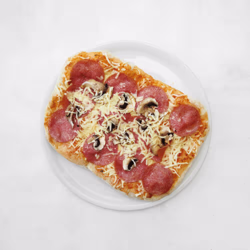 Pinsa con Salame e Funghi