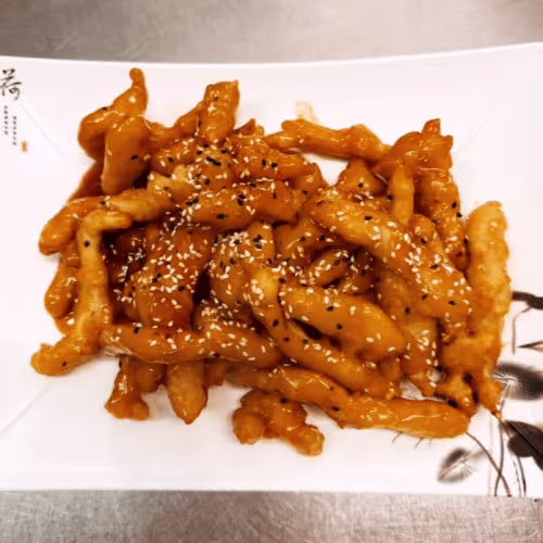 Sesam-Huhn in Spezialsauce (scharf)