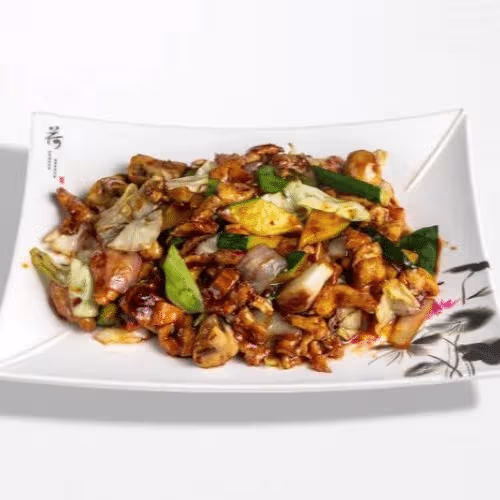 Hühnerfleisch nach Szechuan Art (scharf)
