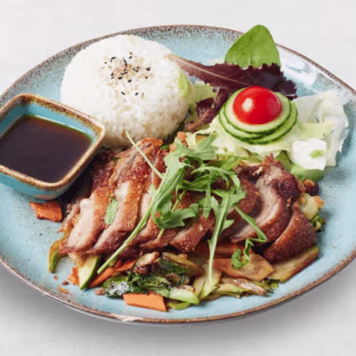 Ente mit Teppanyakigemüse
