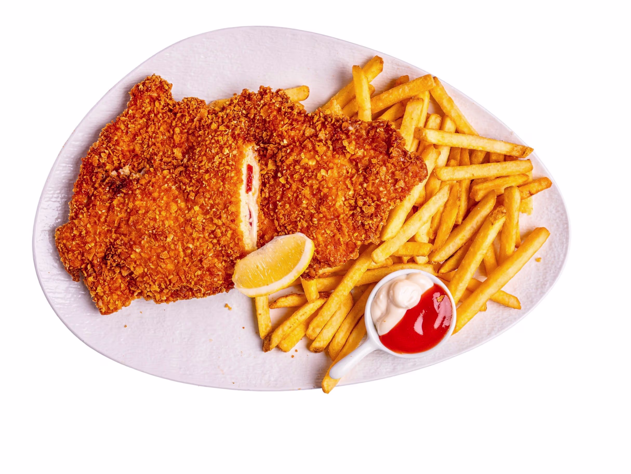 Crispy Hühner Cordon Bleu Teller mit Sucuk