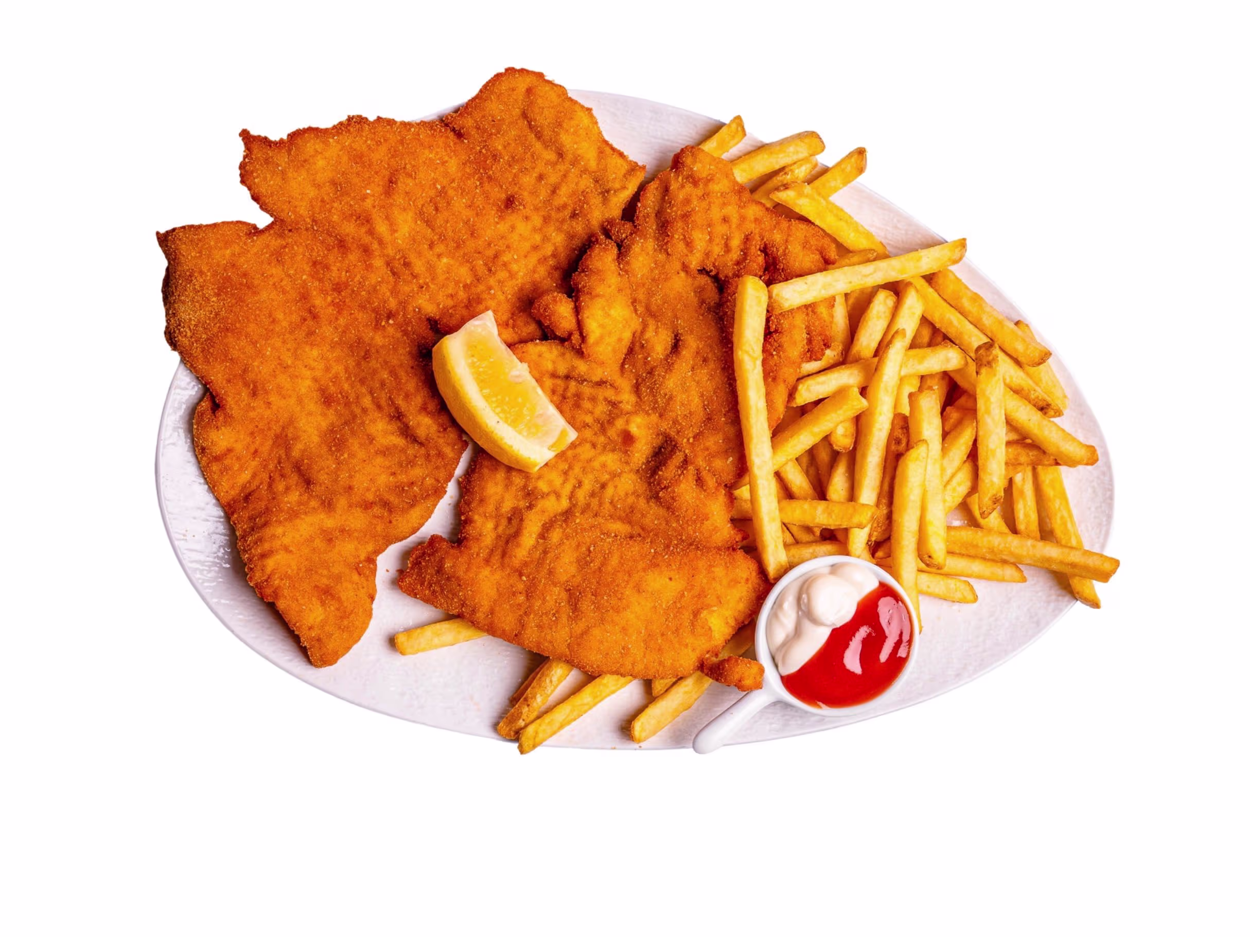 Hühner Schnitzelteller