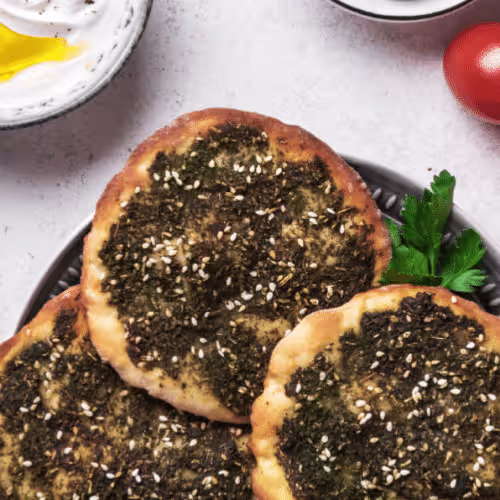 Fatayer mit Thymian und Olivenöl (vegan)