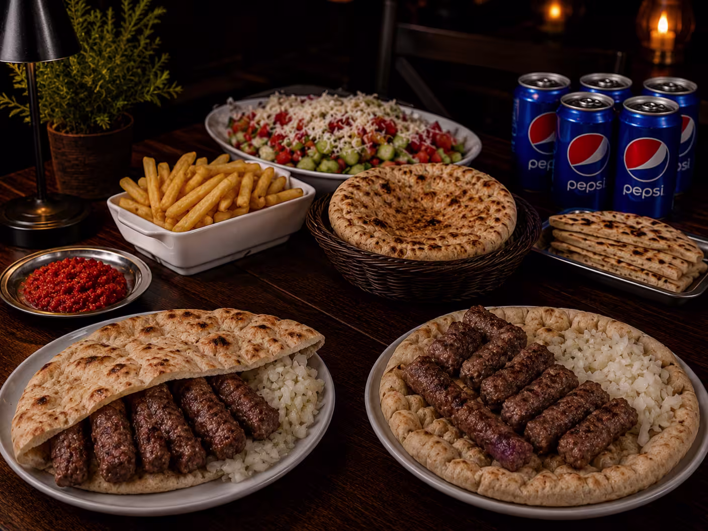Family Cevapcici XXL Teller Menü (40 Stück) (Rindfleisch)