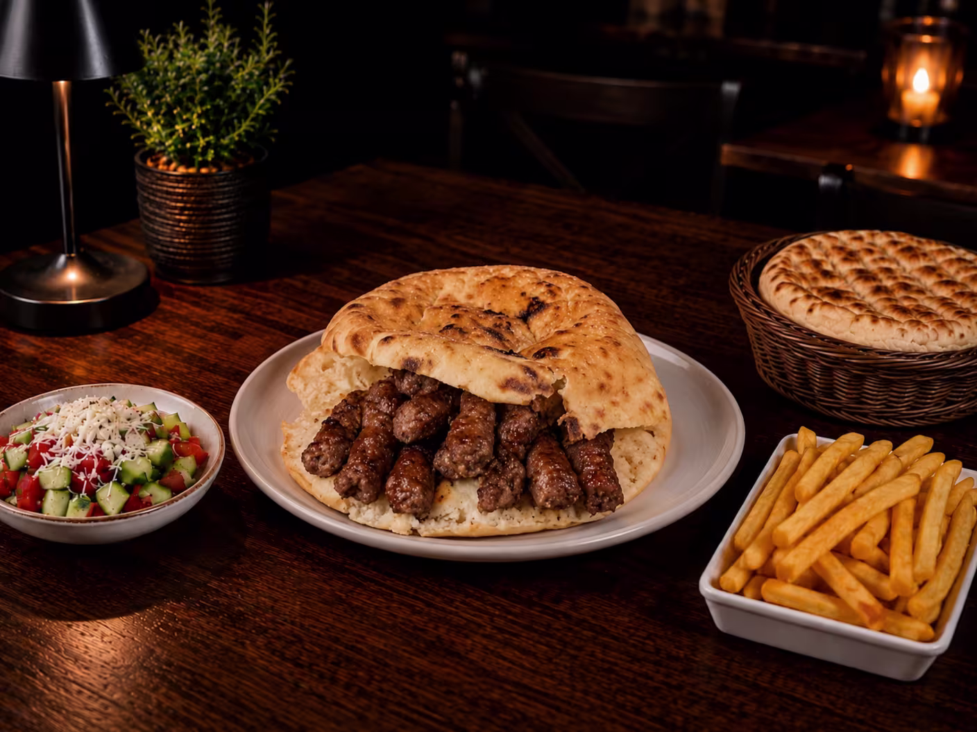 Cevapcici Menü Teller (10stück) (Rindfleisch)