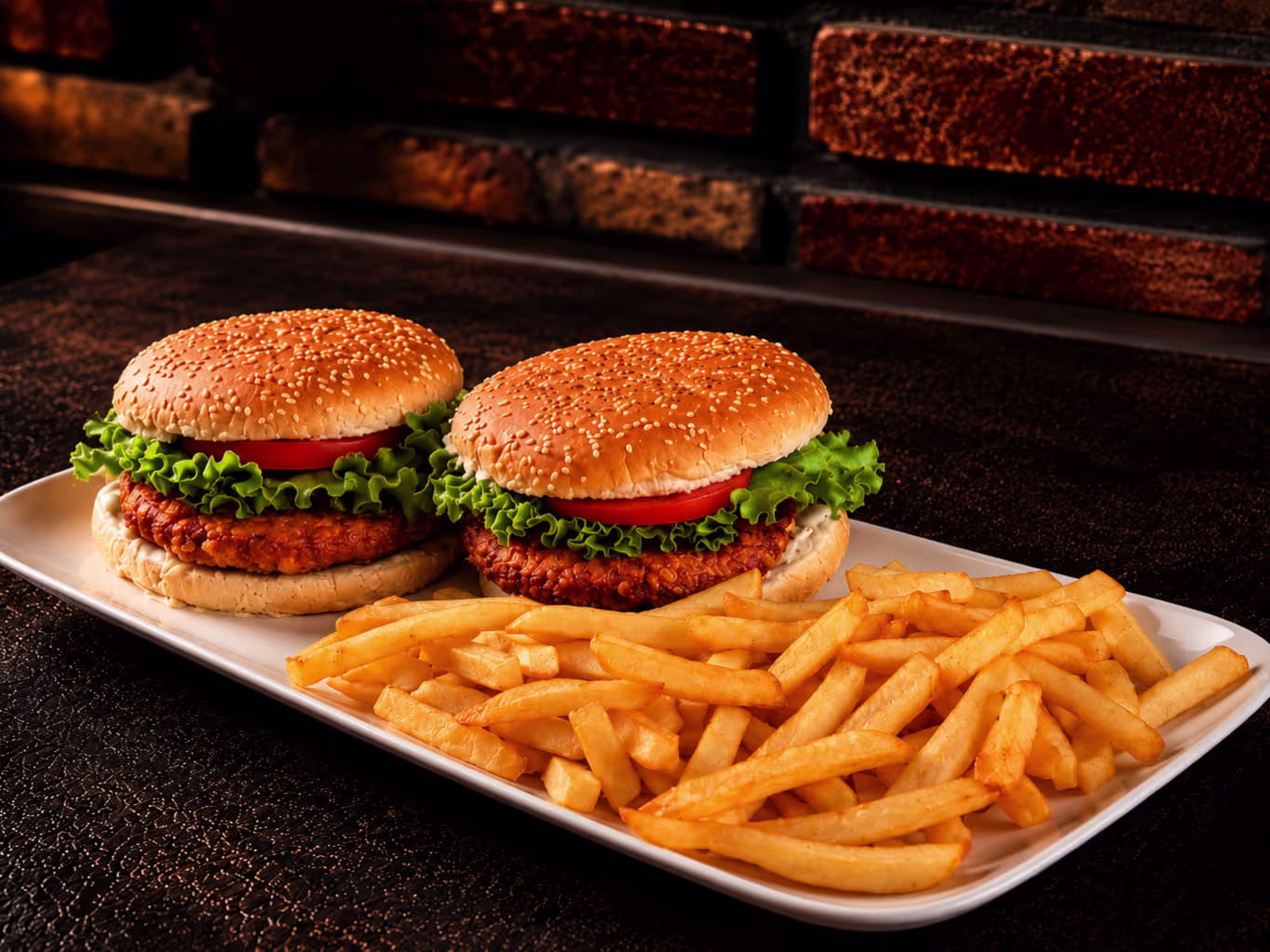 Cripsy Chicken Burger Menü (2stück)