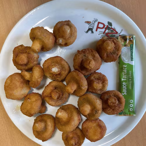 Gebackene Champignons