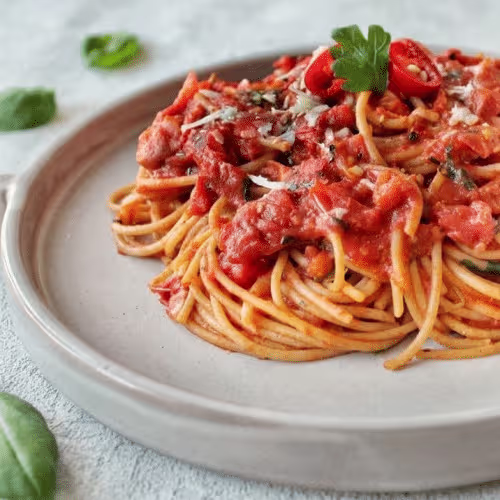 Feurige Pasta Arrabbiata (halal)