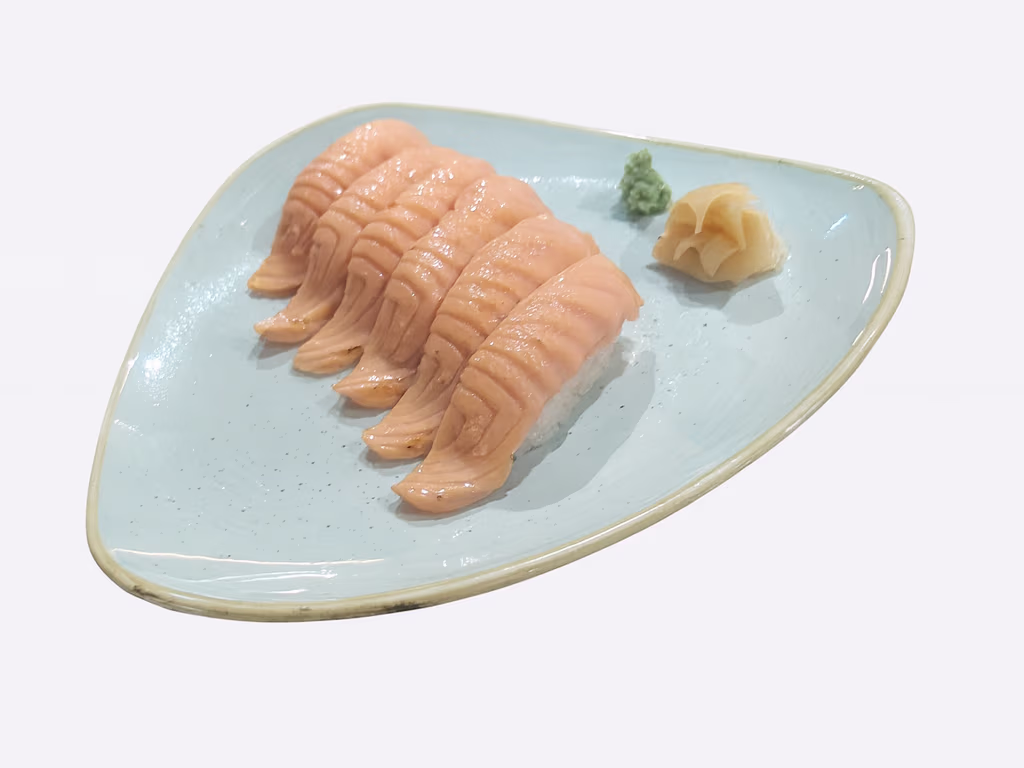 Nigiri Set Lachs (6 Stück, flambiert)