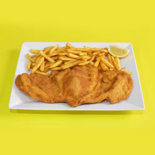 Riesen Hühnerschnitzel mit Beilage nach Wahl