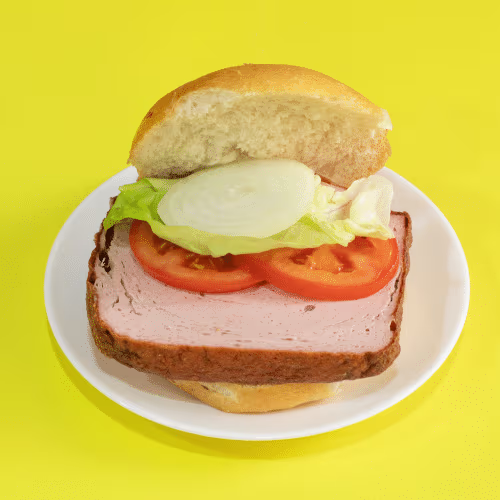 Putenleberkäse-Semmel