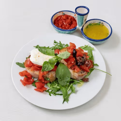 Bruschette (2 Stück) Bufala e pomodorini