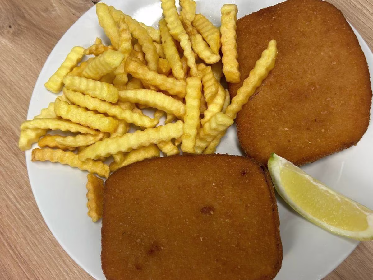 gebackener Leberkäse