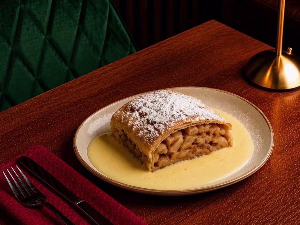 Apfelstrudel mit Vanillesauce