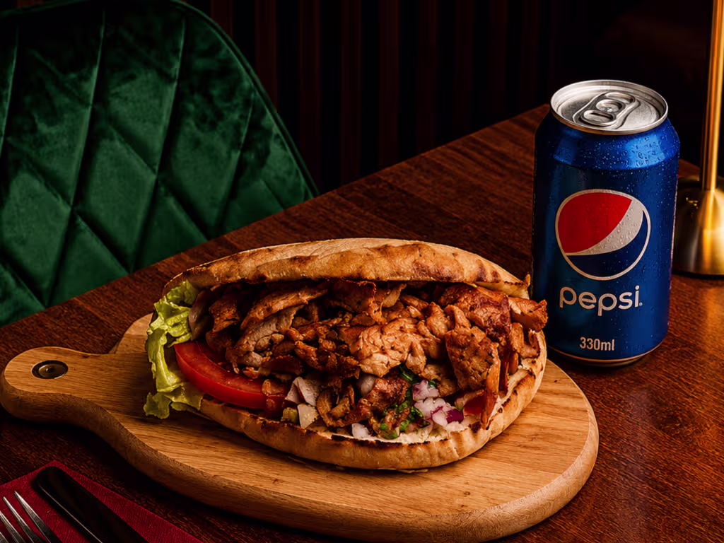 Menü 1: Hühner Sandwich + 0,33l Pepsi