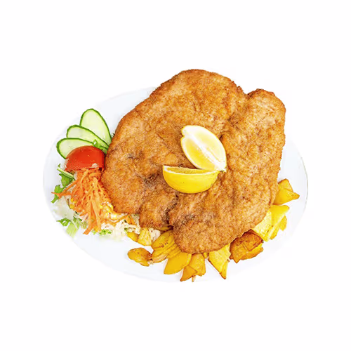 Hausgemachter Schnitzelteller