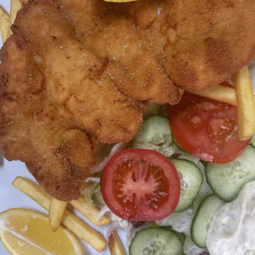 Hühnerschnitzel Menü