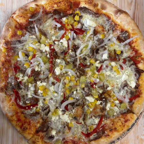 Kebap Pizza des Hauses