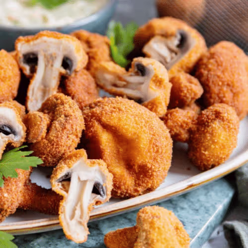 Gebackene Champignons