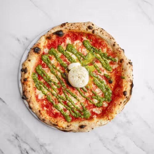 Pizza Tricolore Con Pesto (vegetarisch)