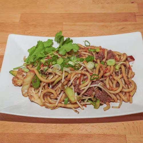 Wok Udonnudeln mit Rind