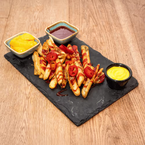 Chilli Cheese Fries (scharf)