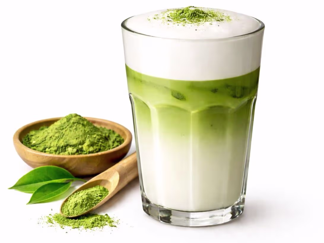 Matcha Latte mit Sojamilch