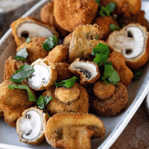 Gebackene Champignons