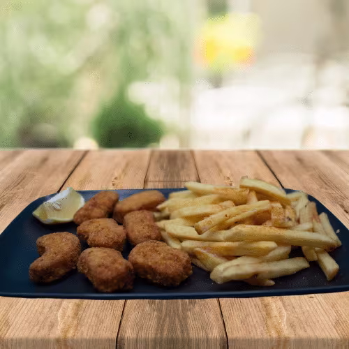Chicken Nuggets (7 Stück) mit Pommes frites