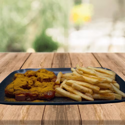 Currywurst mit Pommes Frites