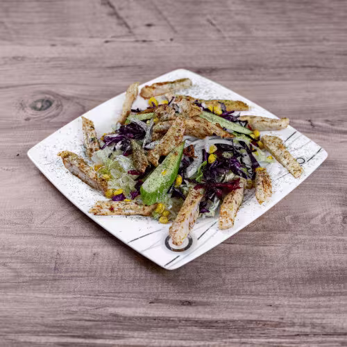 Hühnerstreifen Salat