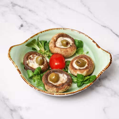 Gefüllte, gegrillte Champignons (4 Stück)