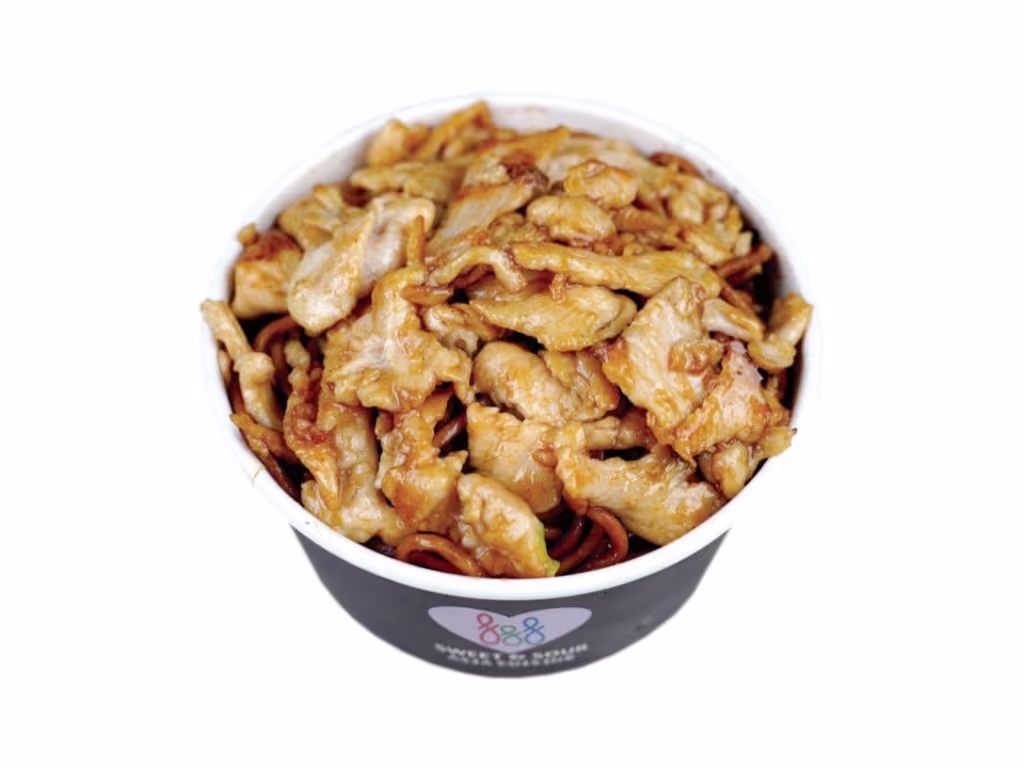 Box mit gegrilltem Huhn