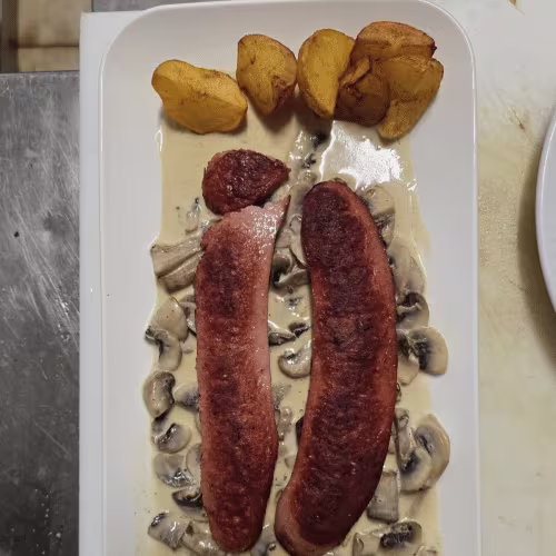 berner würstel mit champignon Soße