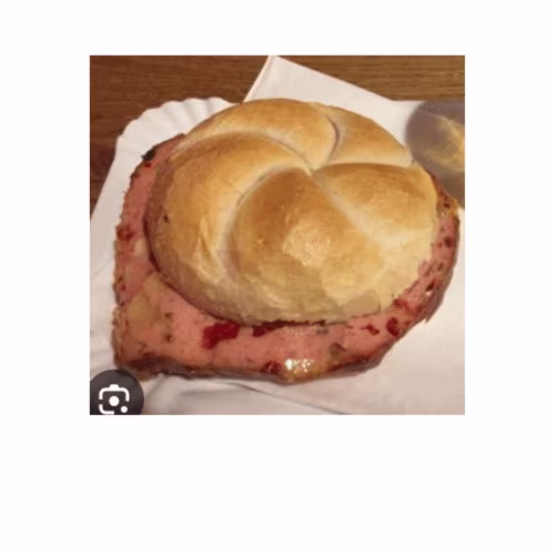 Chilli leberkäse Gebackene mit semmel with free cola dose