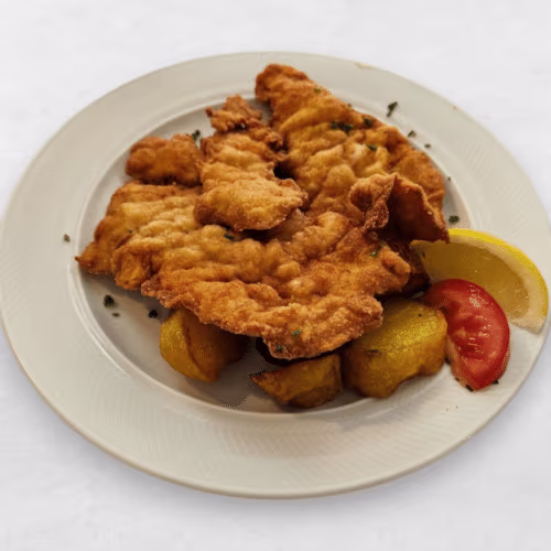 Schweineschnitzel mit Pommes