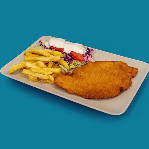 Schnitzel Teller vom Huhn